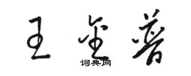 駱恆光王金普草書個性簽名怎么寫
