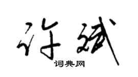梁錦英許斌草書個性簽名怎么寫