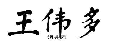 翁闓運王偉多楷書個性簽名怎么寫