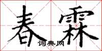 丁謙春霖楷書怎么寫