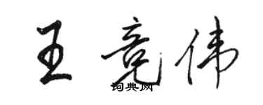 駱恆光王競偉行書個性簽名怎么寫