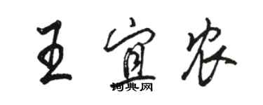 駱恆光王宜農行書個性簽名怎么寫