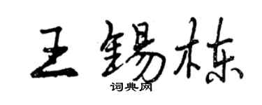 曾慶福王錫棟行書個性簽名怎么寫