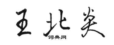 駱恆光王北炎行書個性簽名怎么寫