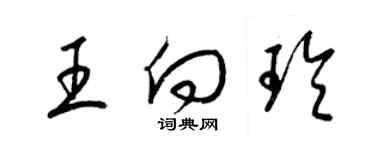 梁錦英王向玲草書個性簽名怎么寫