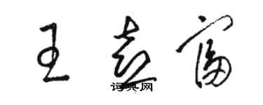 駱恆光王喜富草書個性簽名怎么寫