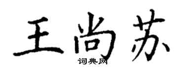 丁謙王尚蘇楷書個性簽名怎么寫