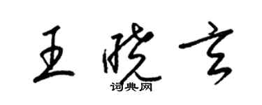 梁錦英王曉玄草書個性簽名怎么寫