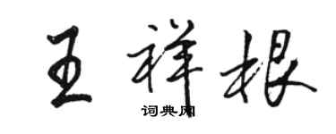 駱恆光王祥根行書個性簽名怎么寫