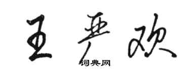 駱恆光王嚴歡行書個性簽名怎么寫