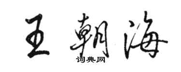 駱恆光王朝海行書個性簽名怎么寫