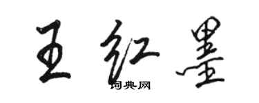 駱恆光王紅墨行書個性簽名怎么寫