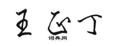 駱恆光王正丁行書個性簽名怎么寫