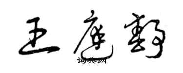 曾慶福王庭靜草書個性簽名怎么寫