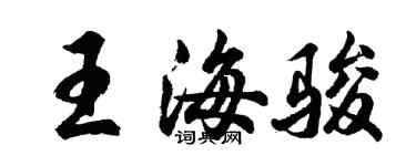 胡問遂王海駿行書個性簽名怎么寫