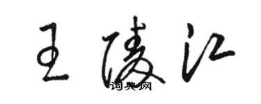 駱恆光王陵江草書個性簽名怎么寫