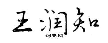 曾慶福王潤知行書個性簽名怎么寫