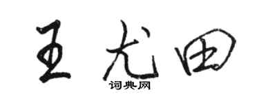駱恆光王尤田行書個性簽名怎么寫