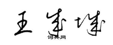 梁錦英王成城草書個性簽名怎么寫