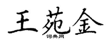 丁謙王苑金楷書個性簽名怎么寫