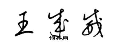 梁錦英王成威草書個性簽名怎么寫