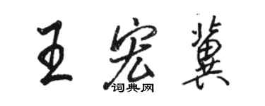 駱恆光王宏冀行書個性簽名怎么寫