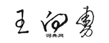 駱恆光王向勇草書個性簽名怎么寫