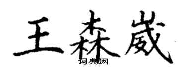 丁謙王森崴楷書個性簽名怎么寫