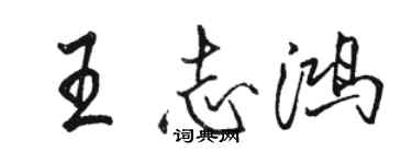 駱恆光王志鴻行書個性簽名怎么寫