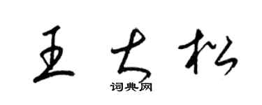 梁錦英王大松草書個性簽名怎么寫