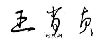 曾慶福王肖貞草書個性簽名怎么寫