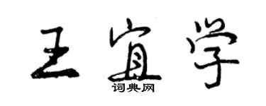 曾慶福王宜學行書個性簽名怎么寫