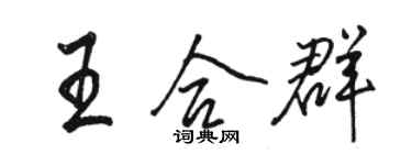 駱恆光王合群行書個性簽名怎么寫