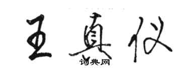 駱恆光王真儀行書個性簽名怎么寫