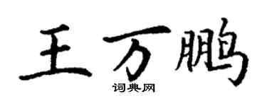 丁謙王萬鵬楷書個性簽名怎么寫
