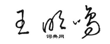 駱恆光王明鳴草書個性簽名怎么寫