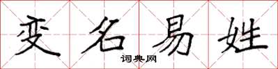 袁強變名易姓楷書怎么寫
