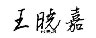 王正良王曉嘉行書個性簽名怎么寫