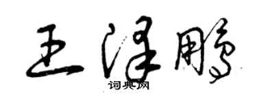曾慶福王澤鵬草書個性簽名怎么寫