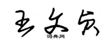 朱錫榮王文貞草書個性簽名怎么寫