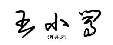 朱錫榮王小闖草書個性簽名怎么寫