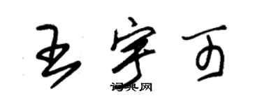 朱錫榮王宇可草書個性簽名怎么寫