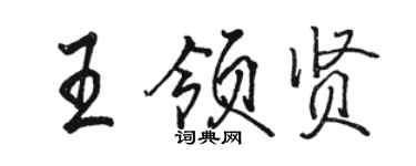 駱恆光王領賢行書個性簽名怎么寫