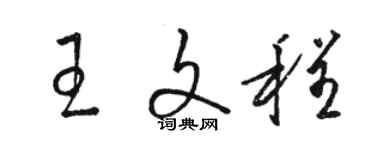 駱恆光王文程草書個性簽名怎么寫