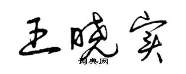 曾慶福王曉實草書個性簽名怎么寫