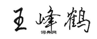 駱恆光王峰鶴行書個性簽名怎么寫