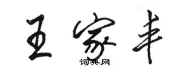 駱恆光王家豐行書個性簽名怎么寫