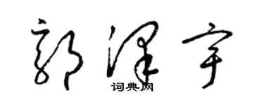 梁錦英郭澤宇草書個性簽名怎么寫