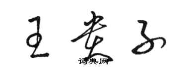 駱恆光王貴子草書個性簽名怎么寫