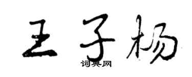 曾慶福王子楊行書個性簽名怎么寫